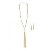 Metallic Fringe Tube Necklace and Earrings - Naušnice - $6.99  ~ 44,40kn