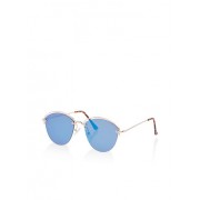 Metallic Half Frame Sunglasses - Sunglasses - $5.99 