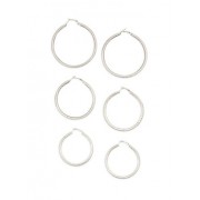 Metallic Hoop Earrings Trio - Earrings - $3.99 