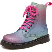 Metallic Rainbow Lace Up Martin Boots - 靴子 - $55.99  ~ ¥375.15