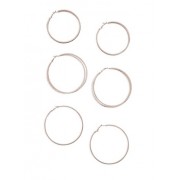 Metallic Textured Hoop Earrings Trio - Earrings - $4.99 