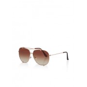 Metallic Top Bar Aviator Sunglasses - Top - $6.99 