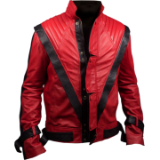 Michael Jackson Red Leather Jacket - Jacket - coats - $252.00 