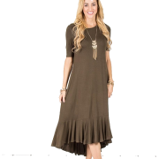 Midi Dress, Ruffle Dress - Vestidos - $61.00  ~ 52.39€