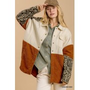 Mineral wash color block mixed print jacket - Куртки и пальто - $72.60  ~ 62.36€