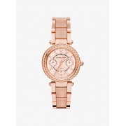 Mini Parker Rose Gold-Tone And Blush Acetate Watch - Uhren - $390.00  ~ 334.97€