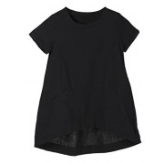 Minibee Women's Cotton Linen Short Sleeve Tunic/Top Tees - Tunic - $22.99 