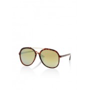 Mirrored Metallic Plastic Aviator Sunglasses - Sunglasses - $4.99 