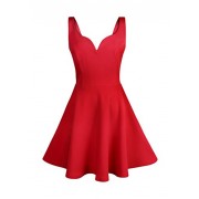 Missufe Women's Sleeveless Sweetheart Flared Mini Dress - Dresses - $29.99 