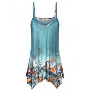 Miusey Womens Handkerchief Hem Flowy Top Casual Summer Spaghetti Strap Camisoles Tank - Рубашки - короткие - $24.99  ~ 21.46€