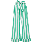 Moda Operandi Striped Green Trousers - Capri & Cropped - 