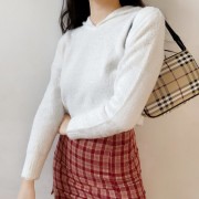 Mohair hooded sweater high waist short f - Košulje - kratke - $27.99  ~ 177,81kn