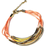 Multi Strand Peach Cord Noodle Bracelet  - Zapestnice - $17.95  ~ 15.42€