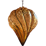 Murano glass amber pendant light 1980s - Luces - 