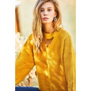 Mustard Chocker Neck Oversize Sweater - Swetry - $52.25  ~ 44.88€
