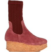 NIKA BURGUNDY SOCK BOOT - Boots - $421.00 