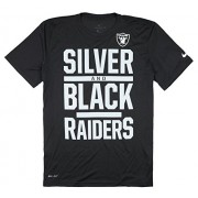 NIKE Men's Oakland Raiders Silver and Black Dri-Fit T-Shirt Medium Black Gray - 半袖衫/女式衬衫 - $29.99  ~ ¥200.94