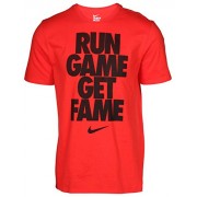 NIKE Men's Run Game Get Fame Verbiage T-Shirt-Bright Red - 半袖衫/女式衬衫 - $19.98  ~ ¥133.87
