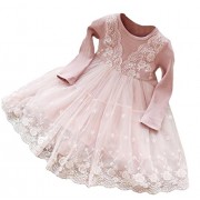 Nanquan-baby clothes NQ Kids Fancy Lace With Mesh Overlay Gauze Princess Dresses - Dresses - $37.78 