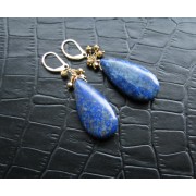 Natural Blue Lapis Lazuli Pyrite Earring - My photos - $33.00 