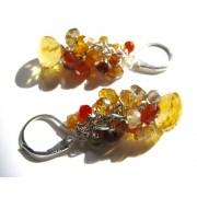 Natural Citrine Stone Cluster Earrings - My photos - $46.00 