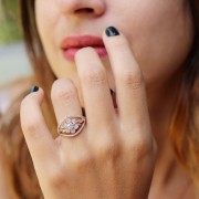 Natural Diamond Ring, Unique Engagement - Mie foto - 
