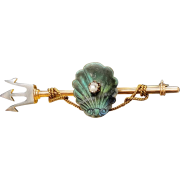 Nautical Trident Seashell brooch 19thCen - Ostalo - 