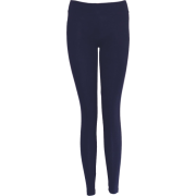 Navy Blue Cotton Leggings Full Length - Leggings - $7.50 