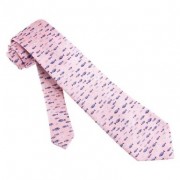 Navy Blue Silk Tie | Multi Fish Club Necktie Pink - Tie - $39.95 