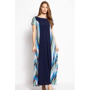 Navy/Teal Breezy Summer Maxi Dress - Dresses - $31.46 