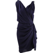 Navy Wrap - Dresses - 