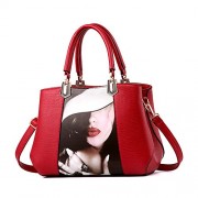 New Fashion Lady Women's Women's Top-Handle 3d Printed Leather Handbag Medium Satchel - Bag - $29.99 