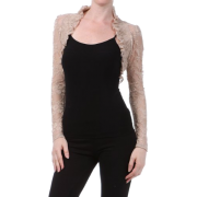 New Hot Fitted Party Cocktail Long Sleeve Floral Ruffle Sexy Lace Shrug Crop Jacket - Jacket - coats - $19.99 