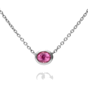 ORIGIN OVAL PINK SAPPHIRE NECKLACE - Necklaces - $1,859.00 