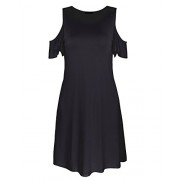 OUGES Women's Cold Shoulder Ruffle Sleeves Summer Dress - Dresses - $18.99 