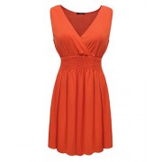 OUGES Women's Sleeveless V Neck Pleated Pocket Party Cocktail Chiffon Dresses - 连衣裙 - $24.99  ~ ¥167.44