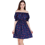 Off-Shoulder Cherry Print Sundress - Люди (особы) - 