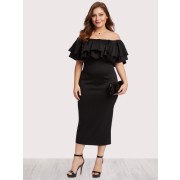 Off Shoulder Tiered Dress - Accessories - $25.00 