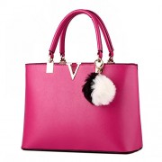 Office Womens PU Leather Shoulder Bags Top-Handle Handbag Tote Purse Bag - Bag - $29.99 