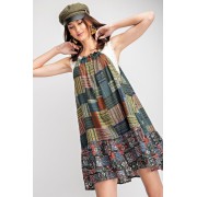 Olive Cotton Voile Halter Dress - Vestiti - $35.09  ~ 30.14€