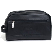 On The Go - Manhattan Leather Zip-Top Travel Kit in Black - Hand bag - $34.95 