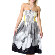 One-size-fits-all Tube Dress/Coverup - Black Floral Print - sukienki - $19.99  ~ 17.17€