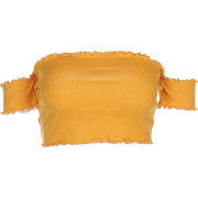 One-shoulder halter short-sleeved T-shir - Vests - $15.99 