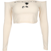 One-shoulder printed short-sleeved T-shi - Majice - dolge - $19.99  ~ 17.17€