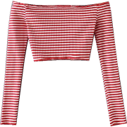 One-shoulder striped short T-shirt - Košulje - duge - $19.99  ~ 126,99kn