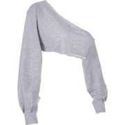 Open back slant short ultra-sleeve sweat - Srajce - dolge - $15.99  ~ 13.73€