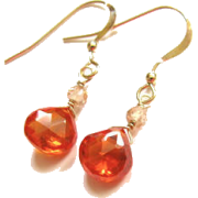 Orange Zircon Gemstone Earrings - Naušnice - $25.00  ~ 21.47€