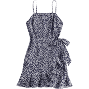 Overlap Floral Frilled Mini Dress  - Vestidos - $21.49  ~ 18.46€