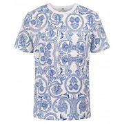 PAUL JONES Men's Casual Elastic Short Sleeve Crew Neck Paisley Shirts - Košulje - kratke - $9.99  ~ 63,46kn