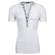 PAUL JONES Men's Casual Slim Fit Henley T-Shirts Short Sleeve - Shirts - $9.99 